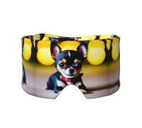 Chihuahua Dog Printed Sleeping Blindfold, Padded Ear Warmer Mask, Adjustable Head Wrap, for Deep Relaxation