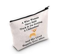 Chihuahua Dog Puppy Gift Dog Animal Theme Makeup Bag A Wise Woman Once Said Fuck it,I'm Getting a Chihuahua Cosmetic Bags (U.a Chihuahua)