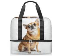 Chihuahua Dog Sports Duffle Bag for Women Men Kirls Boys Girls 21 L Weekend Overnight Bags Wet Seperated Tote Bag for Travel Gym Yoga