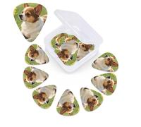Chihuahua Dog Sunflowers Guitar Picks 12 Pack with Organizer Box, 0.46 0.71 0.96 mm Includes Thin Medium Heavy Thickness,Abstract Guitar Pick Plectrums for Electric Guitar Ukulele Bass