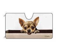 Chihuahua Dog Windscreen Cover Keep Cooler Car Window Covers Foldable Front Window Sunshades Universal For Suv Summer Auto S
