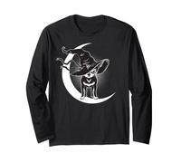 Chihuahua Dog Witch Hat Crescent Moon Protection Symbol Long Sleeve T-Shirt