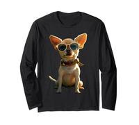 Chihuahua Dog with Sunglasses Dogs I Love Cute Chihuahuas Long Sleeve T-Shirt