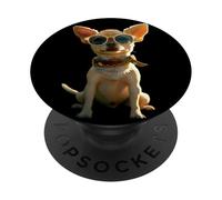 Chihuahua Dog with Sunglasses Dogs I Love Cute Chihuahuas PopSockets Adhesive PopGrip
