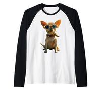 Chihuahua Dog with Sunglasses Dogs I Love Cute Chihuahuas Raglan Baseball Tee