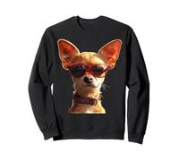 Chihuahua Dog with Sunglasses Dogs I Love Cute Chihuahuas Sweatshirt