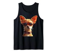 Chihuahua Dog with Sunglasses Dogs I Love Cute Chihuahuas Tank Top