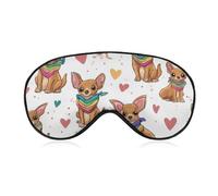 Chihuahua Dogs Rainbow Scarf Blackout Sleep Mask for Side Sleeper Soft Covers for Travel Essentials Nap