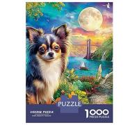 Chihuahua Dream 1000 Pc Cardboard DIY Chihuahua in Flowers Jigsaw, Concentration Training Teens, Stress Relief, Vibrant Colours & After-School Fun 70x50cm/1000pcs