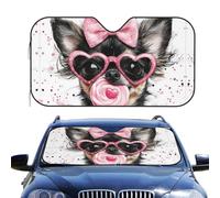 Chihuahua Eating Lollipop Car Front Window Sun Blocker Sun Shade Water Universal Car Windshield Sunshade For Keep Interior Cool Trucks Suv 76x140cm