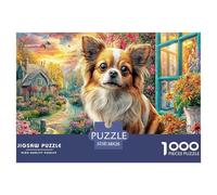 Chihuahua Garden Jigsaws 1000 Piece Puzzle Impossible Educational Games Wall Decor Family Game for Adults And Kids 38x26cm/1000pcs