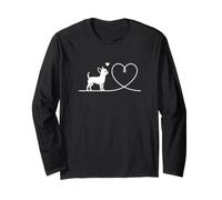 Chihuahua Heart Traced Line Toy Breed Apple Head Small Long Sleeve T-Shirt