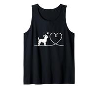 Chihuahua Heart Traced Line Toy Breed Apple Head Small Tank Top