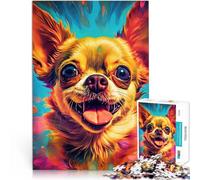 Chihuahua Hippiejigsaw 1000 pieces for adults Challenging To Complete But Fun And Humorous Wishlist with Santa Claus 38x26cm