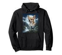 Chihuahua Howling to The Moon Meme Funny Dog Lover Pullover Hoodie