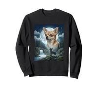 Chihuahua Howling to The Moon Meme Funny Dog Lover Sweatshirt