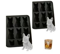 Chihuahua Ice Cube Mold, Bulldog Ice Fun Animal Shape 3D Cubes, Homemade Ice Cubes for Summer Drinks, Suitable for Chilling Whiskey, Cocktails, Beverages (2)