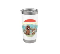 Chihuahua Illustration Cocker Spaniel Drawing Beach Scenes Stainless Steel Insulated Tumbler