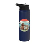 Chihuahua Illustration Cocker Spaniel Drawing Beach Scenes Stainless Steel Insulated Water Bottle