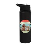 Chihuahua Illustration Cocker Spaniel Drawing Beach Scenes Stainless Steel Insulated Water Bottle