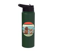Chihuahua Illustration Cocker Spaniel Drawing Beach Scenes Stainless Steel Insulated Water Bottle