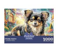 Chihuahua in Autumn 1000 Piece Jigsaw Puzzles Suitable for Decompression And Wall Decor Birthday Gifts Couple Art for Adults And Kids 38x26cm/1000pcs