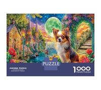 Chihuahua in London Jigsaw Puzzles 1000 Pieces Cute Pup Educational Game 100% Recycled Cardboard Home Decoration Puzzle Gifts for Men Adults 52x38cm/1000pcs