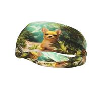 Chihuahua in Tropical Forests Sweat Headbands for Women & Men - Unique Customized Patterns, Non-Slip Wide Headband for Running, Gym, Yoga, and More - Stylish Hair Accessories