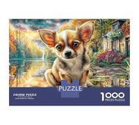 Chihuahua in Village Jigsaws Impossible Home Decoration 1000 Piece Puzzle Educational Games Wall Decor for Adults And Kids Age 14 Years Up 38x26cm/1000pcs