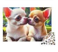 Chihuahua Jigsaw Puzzle Happy Puppy 1000 Pieces 100% Recycled Board Premium for Couples Logic Gift 38x26cm/1000pcs
