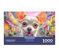 Chihuahua Jigsaw Puzzles Chihuahua in Sunny Town 1000Pc For Adults & Kids Brain Development Fun Brainteasing Rainy Days 38x26cm/1000pcs