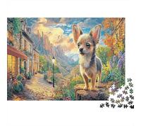 Chihuahua Jigsaw Puzzles Chihuahua Walking on Vibrant Street Adult Jigsaws Difficult Challenging Educational Game 38x26cm/1000pcs