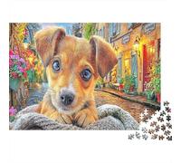 Chihuahua Jigsaw Puzzles Corgi Resting on A Wooden Rail Jigsaw Puzzle Impossible Hard Great Gift Idea for The Whole 38x26cm/1000pcs