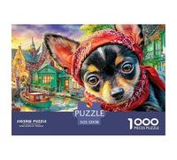 Chihuahua Jigsaws 1000 Piece Puzzle Challenge High Difficulty Impossible Wall Decor for Adults Kids 52x38cm/1000pcs