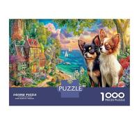 Chihuahua Kiss Jigsaw Puzzles Puzzle for Adults Kids. 1000 Piece Animal Impossible Challenge Toy Educational Game Home Decoration for Educational Games Gifts 52x38cm/1000pcs