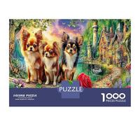 Chihuahua Landscape 1000 Piece Forest Premium Cardstock Jigsaw Puzzle Set Adult Jigsaws Educational Challenge Fun Present Value Pack Wall Decor 38x26cm/1000pcs