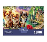 Chihuahua Landscape Jigsaw Puzzles for Adult The Impossible Challenge 1000 Pieces Cute Difficult Hard Jigsaw Puzzles for Man And Woman with Letters on Back 52x38cm/1000pcs
