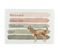 Chihuahua Large Rectangular Glass Worktop Protector - Dogs Themed Gifts - Smooth Board Kitchen Chopping/Cutting Board Worktop Saver with Non-Slip Feet 39cm x 28.5cm (15" x 11")