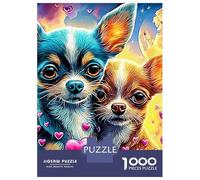 Chihuahua Love 1000 Pc Cardboard DIY Two Corgis Puzzle Adults/Teens, Challenging Activity, Stress Relief, Vibrant Colours & Wall Decor 52x38cm/1000pcs