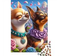 Chihuahua Love1000pc Sturdy Cardboard Jigsaw Puzzle Adults Impossible Difficult Challenge Brain Teaser Office Relaxation Gift Idea 70x50cm/1000pcs