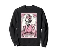 Chihuahua Mom Tarot Card Pink Roses Coffee Lover Dog Mama Sweatshirt