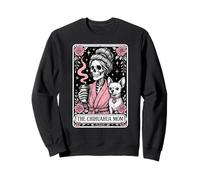 Chihuahua Mom Tarot Card Pink Roses Funny Dog Lover Mommy Sweatshirt