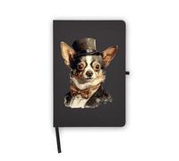 Chihuahua Noble Pet Portrait Funny Notebook, Blank Pages, Faux Leather Cover, Planner, Journal, Workbook