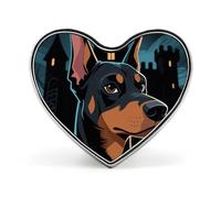 Chihuahua on Track Fashion Heart Brooch Pins Lightweight Enamel Lapel Pin for Women Men, Hat Bag Jacket Clothing Accessory Jewelry Gift, Love form, Aluminum, no gemstone