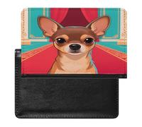 Chihuahua Passport Holder Unique PU Ultra-thin Passport Protective Case Compact Easy to Carry Passports Cover for Women And Men Passports Case