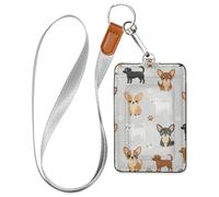 Chihuahua Paws and Bones Cruise Essentials Name Badge Holder with Lanyard Card Holders for Ship Cards Travel & Vacation