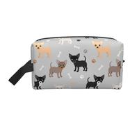 Chihuahua Paws and BonesMakeup Trave Bag for Women,Cosmetic Large Capacity Organizer