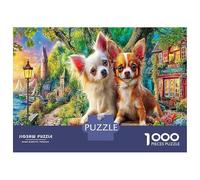Chihuahua Portrait 1000 Piece Jigsaw Puzzle - Sturdy & Durable & Concentration Improving Cute Canine Pair View - for Puzzle Enthusiasts 38x26cm/1000pcs Birthday Gift