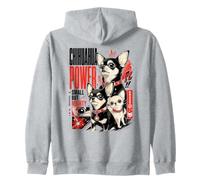 Chihuahua Power Small But Mighty Dog Lover Zip Hoodie