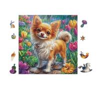 Chihuahua Puppy 100 Piece Count Premium Jigsaw Puzzle For Adults Teens 14+ Concentration Training Indoor Game Family Game Night 28x28cm